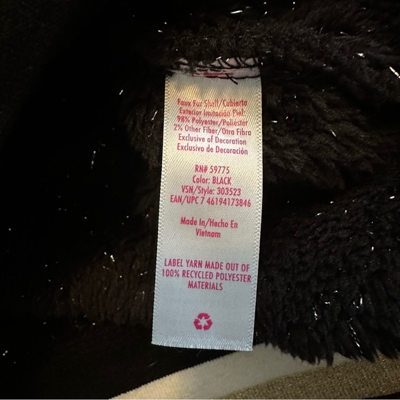 JUSTICE Girls Black Metallic Fuzzy Mock neck Pullover Half Zip Sweater Size L - Picture 8 of 8